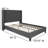 Aluino Tufted Upholstered Platform Bed w/ Accent Nail Trimmed Extended Sides-678480896-678480899