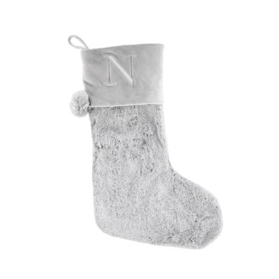 Luxuriöser Weihnachtssack und -strumpf mit monogrammiertem Buchstaben I