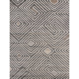 Hand Knotted Geometric Area Rug in Brown/Ivory/Beige