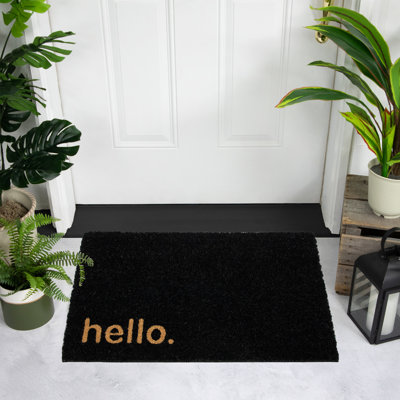 Tapis d'entrée antidérapant Hello