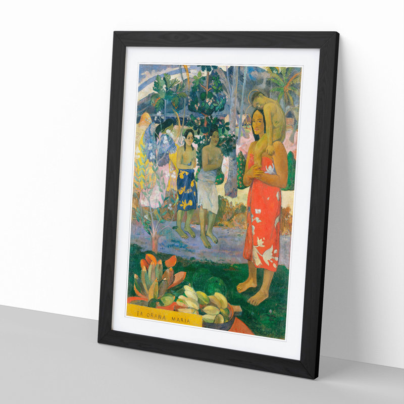 Hail Mary by Paul Gauguin - Picture Frame Painting, Black Framed, 65cm H x 48cm W x 2cm D