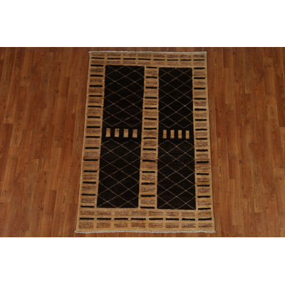 One-of-a-Kind 3'4" X 5'1" New Age Wool Area Rug in Black