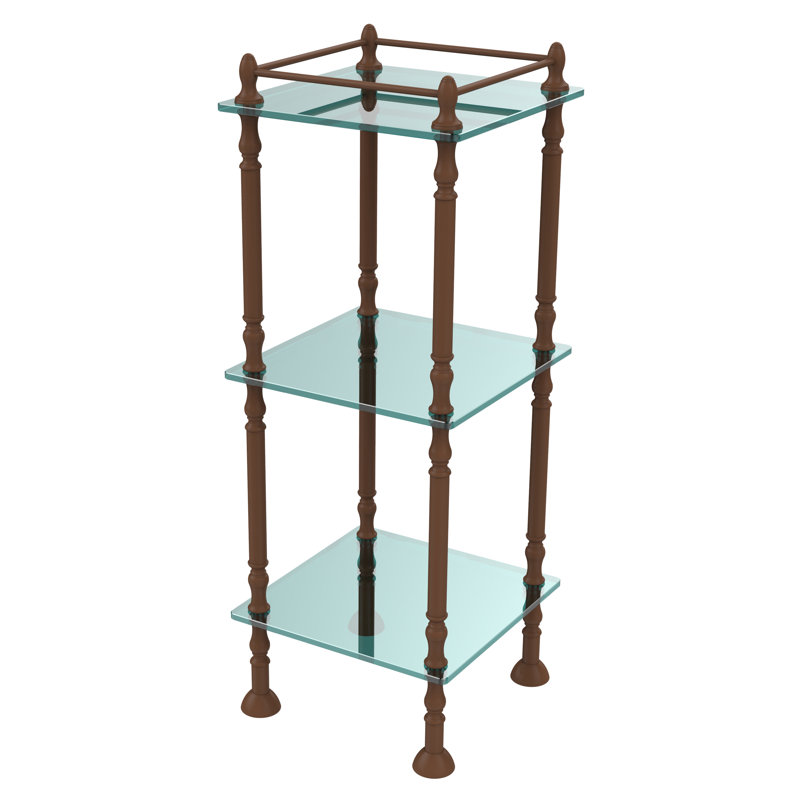 Metal Bathroom Shelves, Antique Bronze