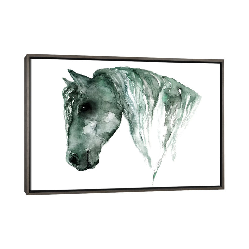 Art du cheval, Toile encadrée de bois rustique foncé, H 48 po x l 32 po x P 1,5 po