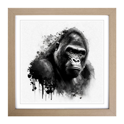 Gorilla Ink Wash - Framed Print