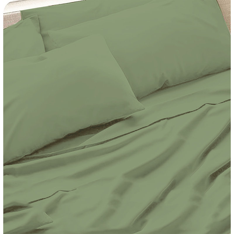 6-Piece Premium Deep Pockets Microfiber Sheet Set, California King, Sage
