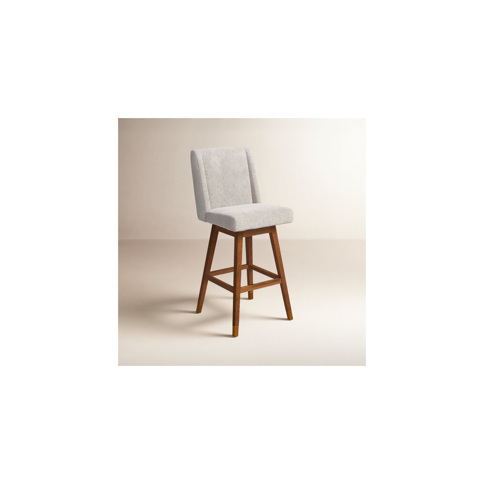 Albemarie Swivel Stool, Bar Stool (30” Seat Height), Taupe Performance, Brown
