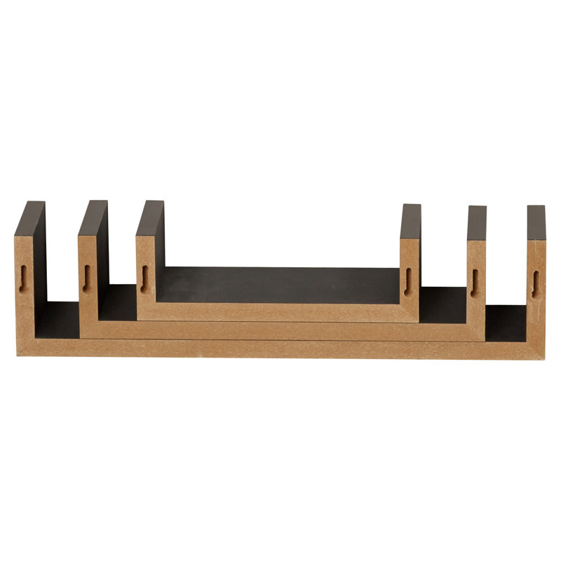 Wickes 3 Piece Floating Shelf, Black