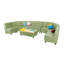 Ensemble 5 pièces de sièges collectifs courbés modulaires pour enfants avec table basse Kid Comfort-124300686