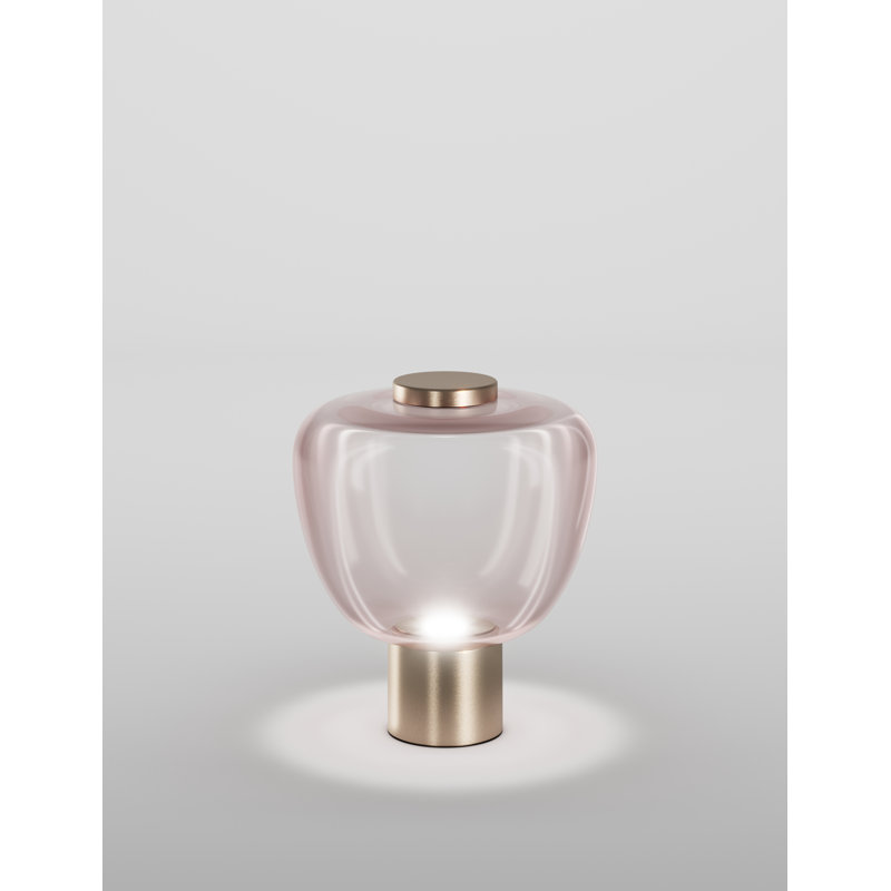 Riflesso Table Lamp 2 Crystal Transparent Matt Gold 3 L2405 Ul, 15" H x 13" W x 13" D, Light Amethyst Transparent
