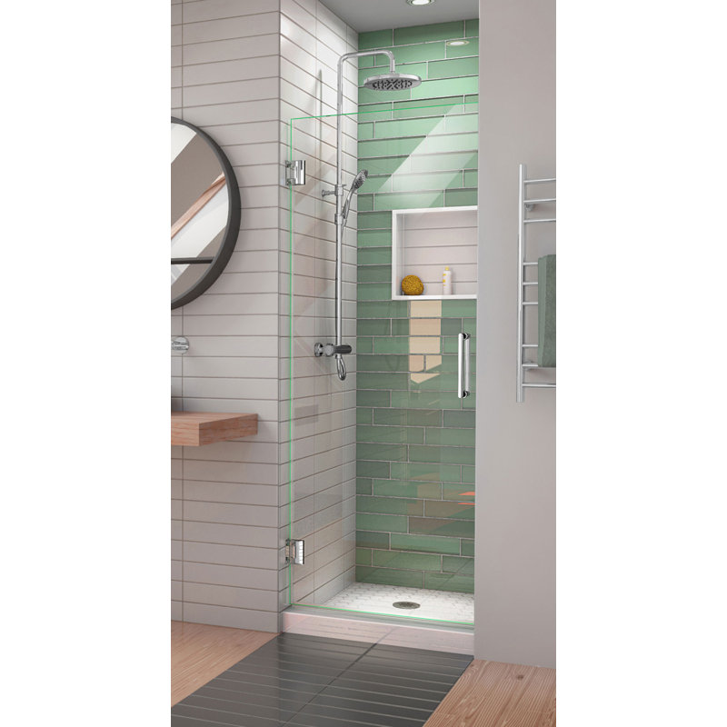 DreamLine Unidoor-LS 28 inch W x 72 inch H Frameless Hinged Shower Door in Chrome, Chrome, 28"