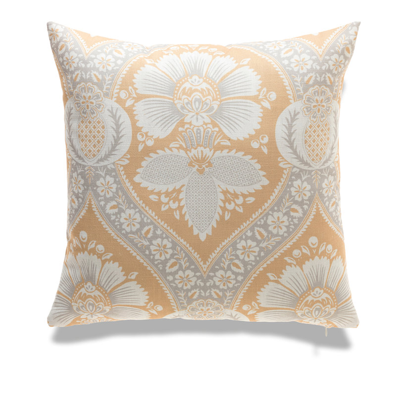 Housse de coussin Florence, Jaune / floral gris