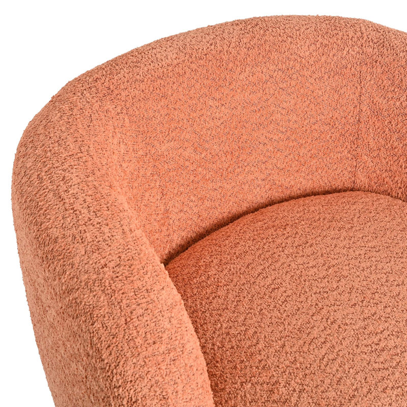 Fauteuil demi-tonneau pivotant rembourré Munehito, Orange