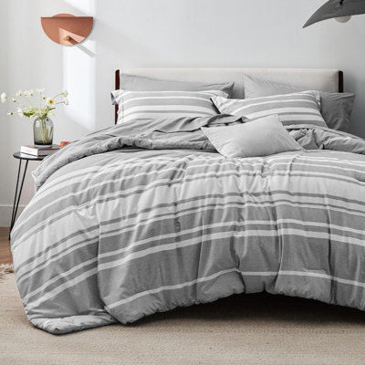 Ensemble d'édredon 7 pièces, ensemble de literie pour lit réversible, lit teinté dans un sac avec édredon, draps, taies d'oreiller et taies décoratives