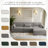 Maelina 4 - Piece Upholstered Light Gray Corduroy Modular Sofa Sectional with Pillow Back and Removable Ottoman-107665253