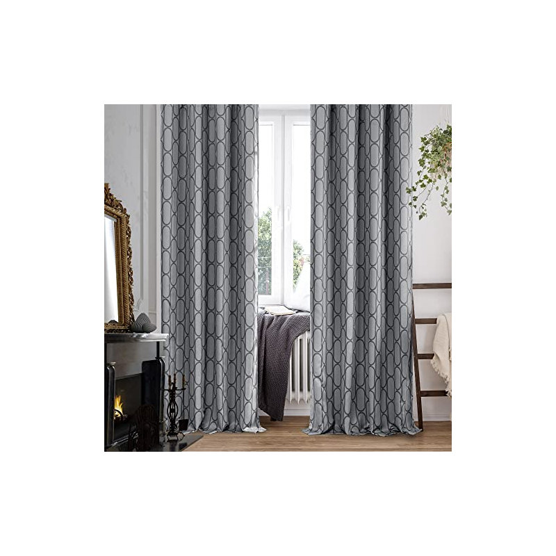 Paire de rideaux occultant Delaiah, L 52 po x L 63 po, Gris