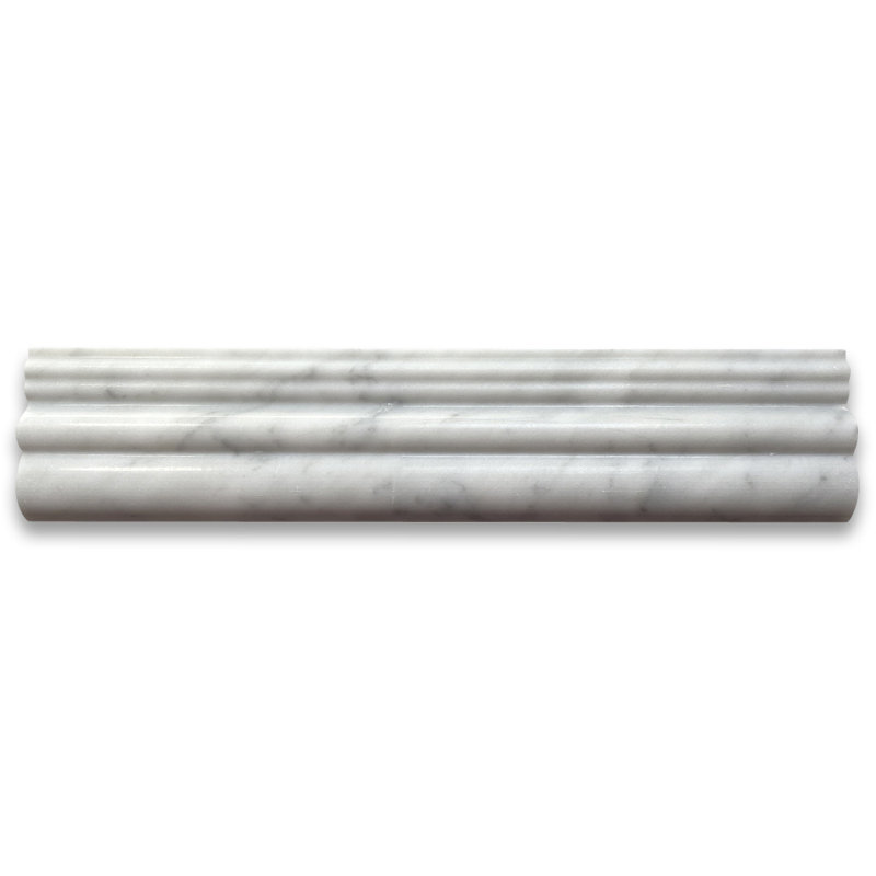 Carreau de marbre à moulures 3 po x 12 po Carrara