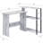 L-Shaped Writing Desk, Levi Antique White & Black Finish Writing Desk(No Drawer)-1145384005