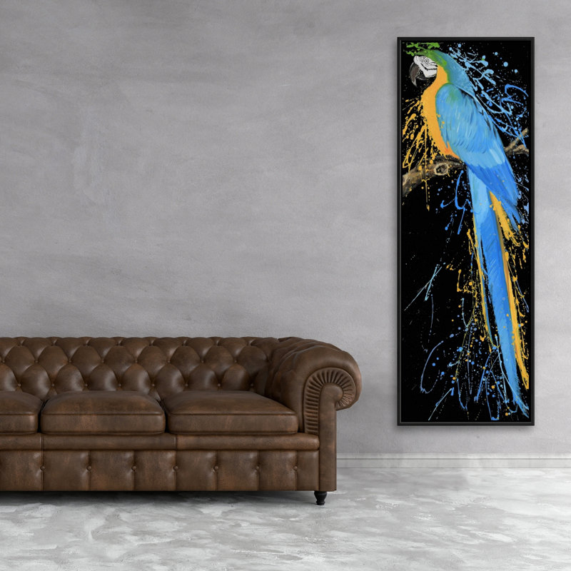 " Blue Macaw Parrot ", 60" H x 20" W
