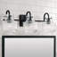 Meuble-lavabo 3 lumières l 24 po x H 9 po en nickel poli avec verre cannelé transparent-70886136