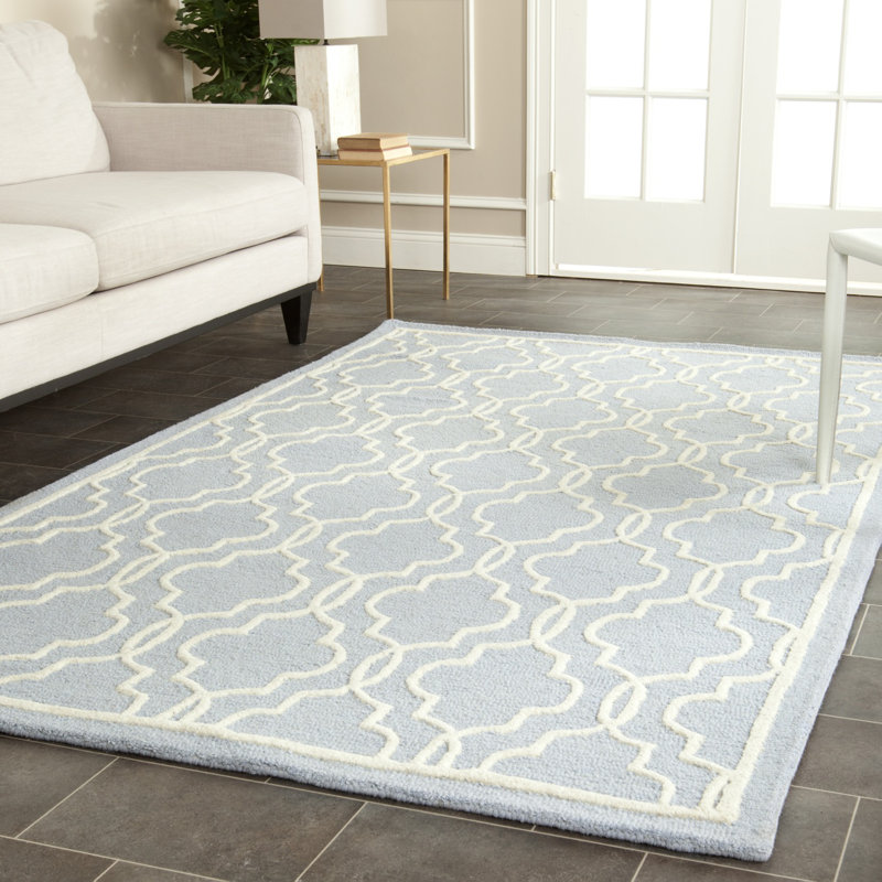 Malaki Geometric Wool Hand Woven Area Rug, Rectangle 122 x 183 cm