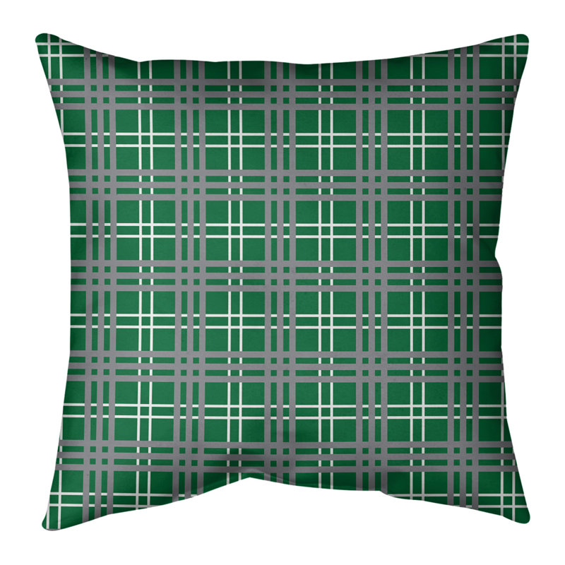 Coussin Los Angeles, 26 po x 26 po, Polyester/ Bourre en polyester, Vert / blanc / argent Seattle 