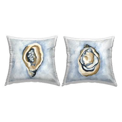 Oyster with Pearls Decorative Printed Throw Pillow Design by Yvette St. Amant (Set of 2)