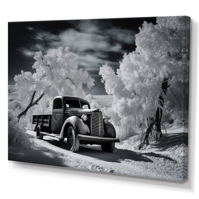 " Black And White Truck Charm In Winter "