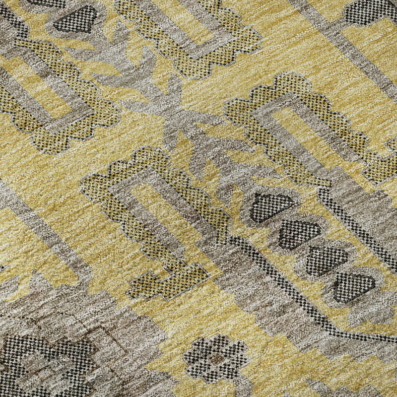 Premium Machine Washable Prisco Honey Rug, Rectangle 5' x 7'6"