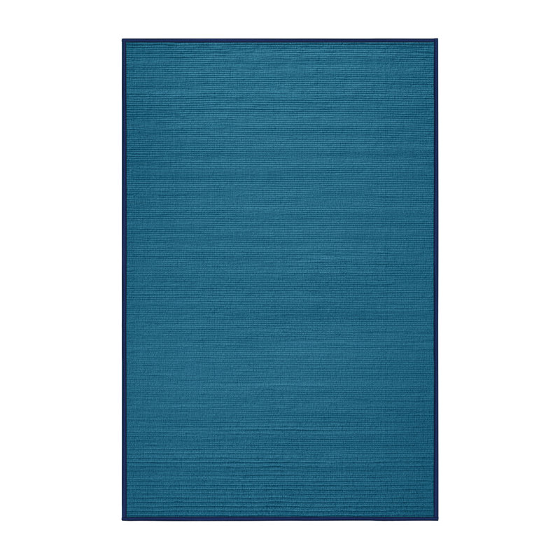 Tapis bleu uni lavable à la machine, Rectangle 8 pi x 10 pi