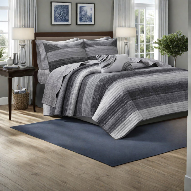 Premium King Bedding Sets, Microfiber Cotton Stripe Design For Home