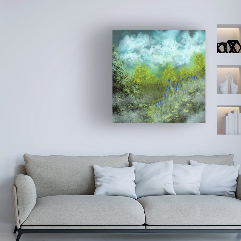 Œuvre sur toile «Tina», bleu, H 24 po x l 24 po
