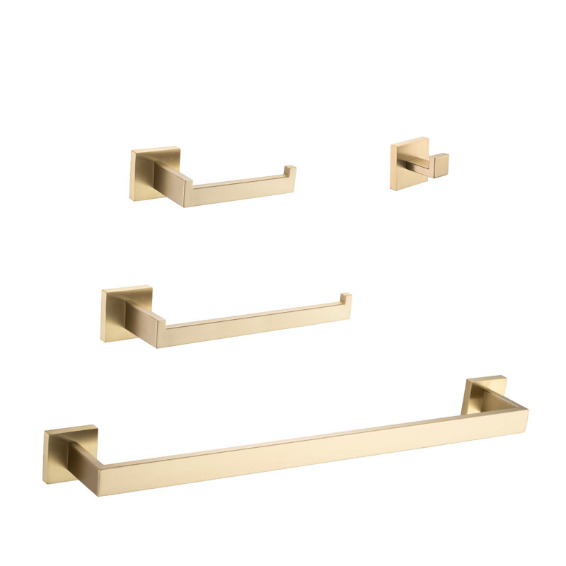 Bathroom 4 Hardware In Brushed Nickel. Contemporary For & Living Room. Stainless Steel, Resists Corrosion Rust, Scratches. , Quick To Install Nickel Accessory . Modern Style Bath Areas. Prevents