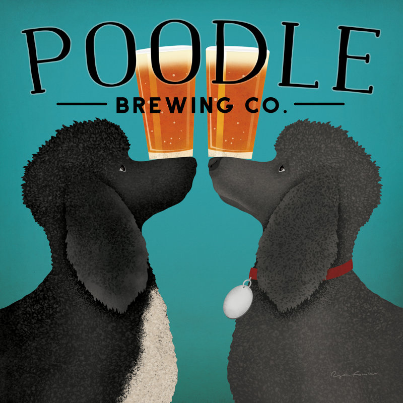 Double caniche brassage par Ryan Fowler - impression, H 20 po x l 20 po, Toile tendue