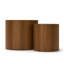 Ensemble de tables d'appoint cylindriques en bois peu encombrantes avec pieds antidérapants pour balcon et appartements-129390219