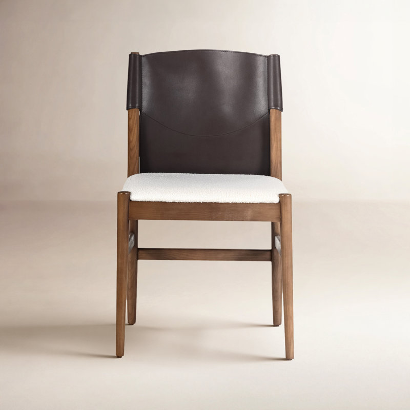 Lulu Side Chair in Espresso/Cardiff Cream, Brown Leather Blend//Cardiff Cream