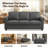 83" W Wide 3-Seater Upholstered Sofa Faux Leather Rolled Arms Couch-908981387