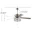 Ventilateur de plafond en cristal à 5 pales de 52 po avec chaîne de traction et ensemble d'éclairage inclus Caillo