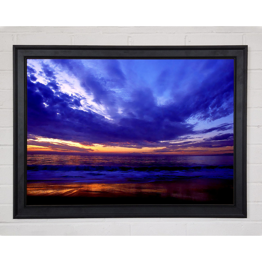 Gerahmtes Poster Blue Lilac Sunset Ocean