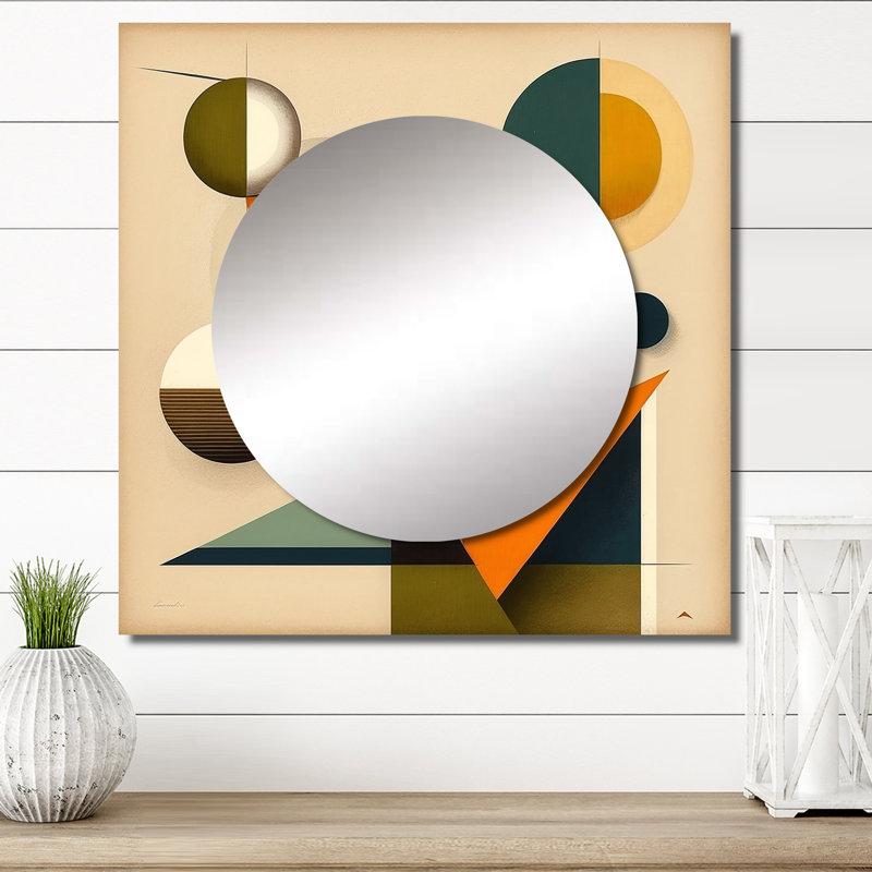 Miroir mural de salon Mid-Century Minimal, 36 po x 36 po