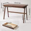 Bureau d'ordinateur 100% bois d'hévéa massif, bureau d'écriture rétro avec tiroir, structure robuste en A, 47,24 po x 21,65 po, table d'étude de bureau à domicile très épaisse de 1,38 po