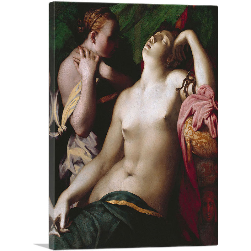 " The Death Of Cleopatra 1525 " by Rosso Fiorentino Painting Print, 40" H x 26" W x 0.75" D