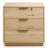 White Oak 3-Drawer Nightstand With Hand-Carved Door & Stainless Steel Handles - Fully Assembled - 26.0"W x 18.1"D x 25.2"H-644446148