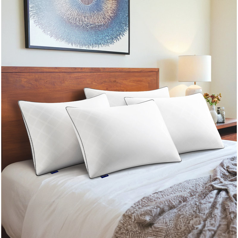 Byrine White Plush Bed Pillow Microfiber Cooling Pillow & Neck Sleep Pillow (Set of 2), Queen