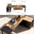 70.8" L-Shaped Executive Desk with 55" File Cabinet – Rustic Brown & Black Industrial Corner Workstation for Home & Business-121082363