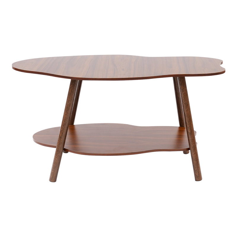 End Table, Modern Coffee Table, 2 Tier Sofa Side Table With Cloud-Shaped Tabletop