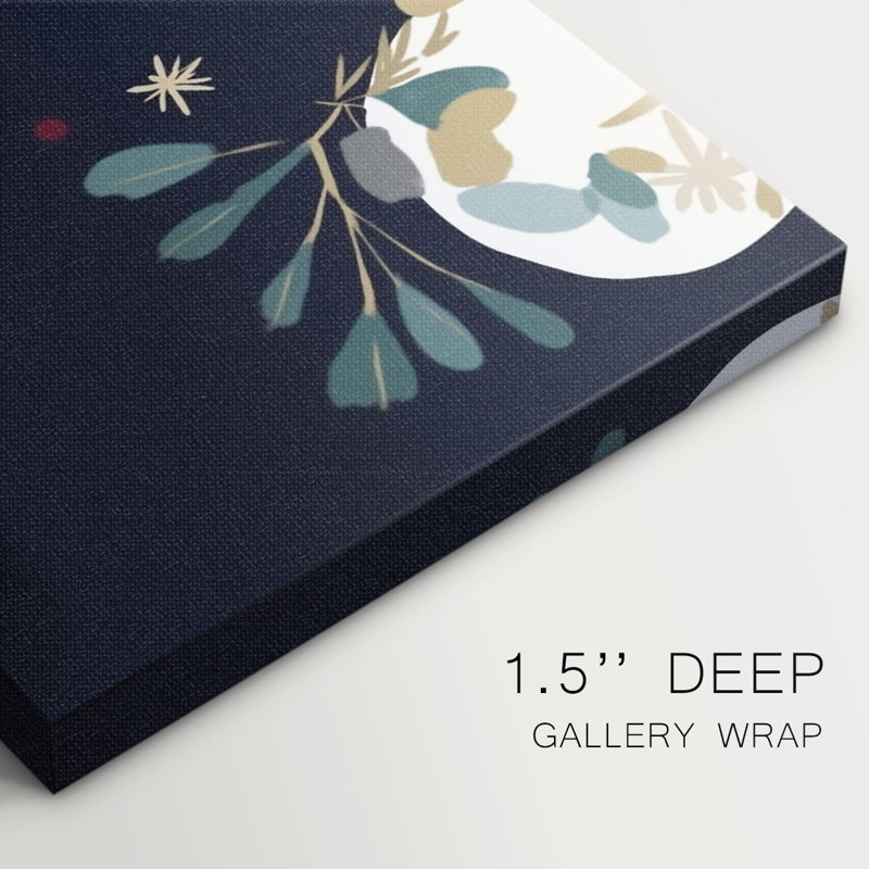 Minuit de sapin d'hiver pâle - Toile tendue avec châssis de qualité supérieure, H 12 po x l 8 po