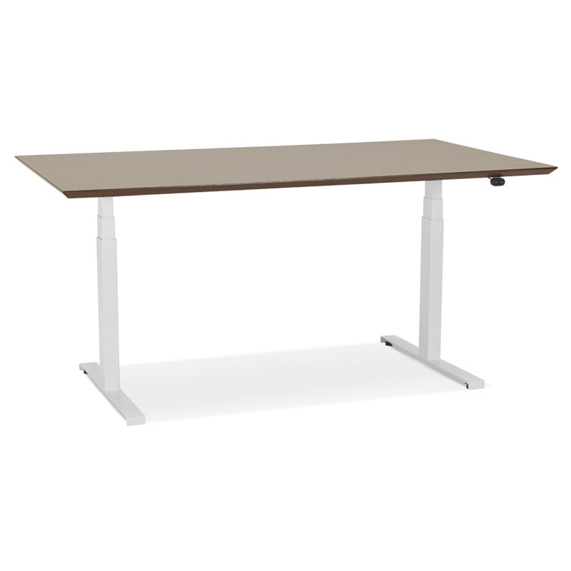 Adjustable Standing Desk, White, Walnut