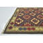 Tapis de zone en laine bourgogne/bleu 5 pi x 8 pi noué la à la main one-of-kind Lorain