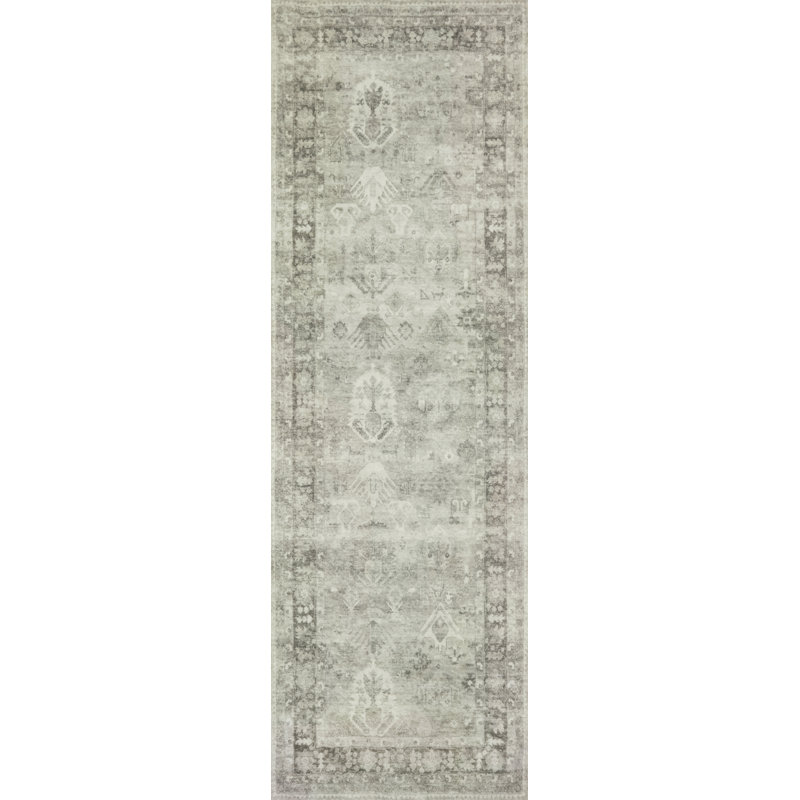 Oriental Steel Graphite Area Rug, Runner 2'6" x 7'6"